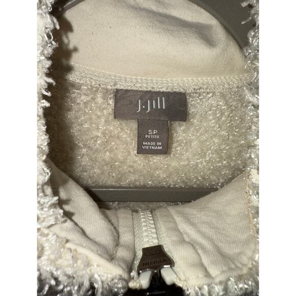 J. Jill Fuzzy Full-Zip with Pockets Cozy Teddy Bear jacket - sz PETITE small - Picture 2 of 10